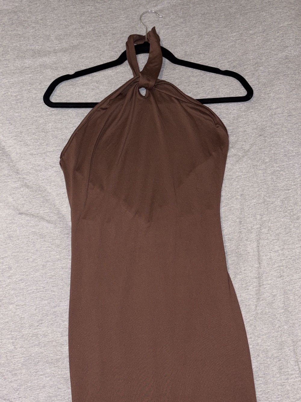 SHEIN Brown Twist Halter Dress
